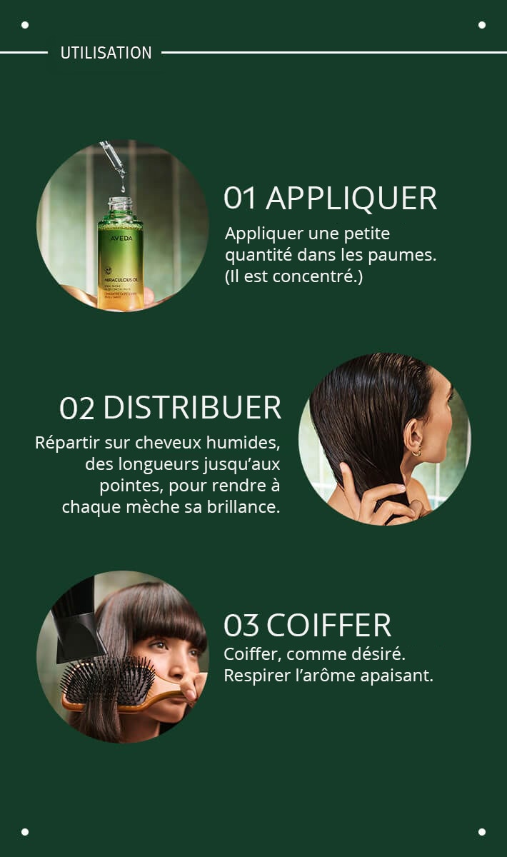 concentré haute brillance pour les cheveux à l’huile miraculeuse
