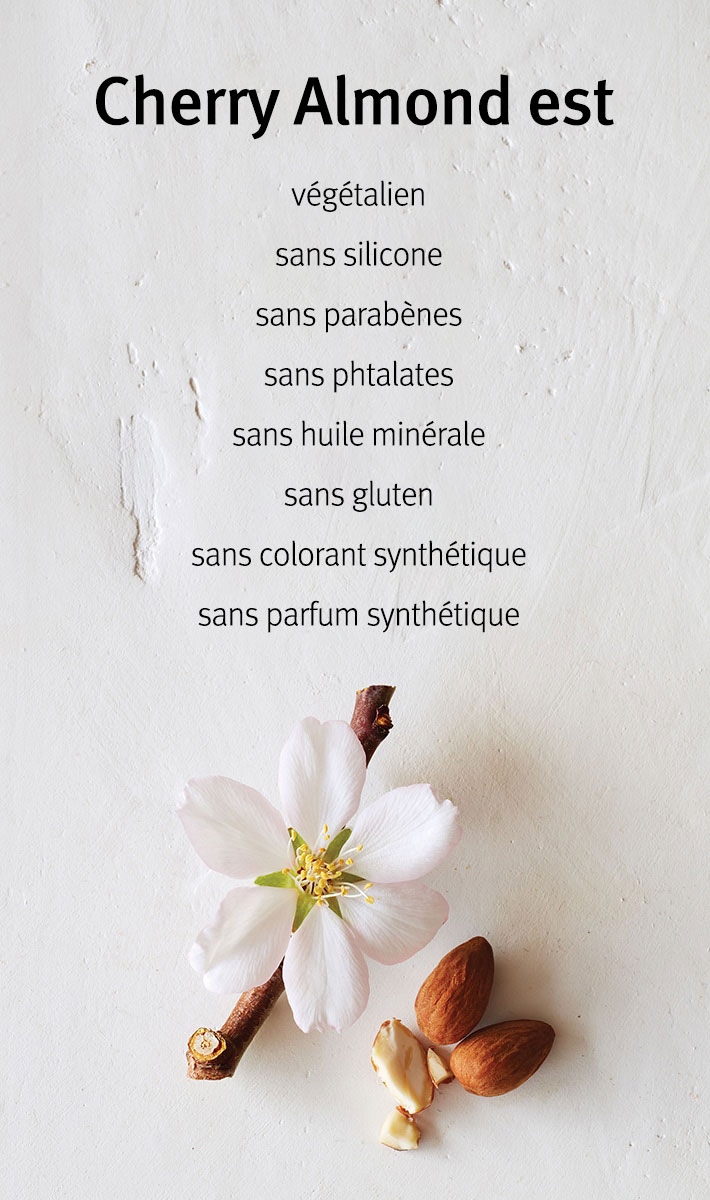 Revitalisant adoucissant cherry almond sans rinçage